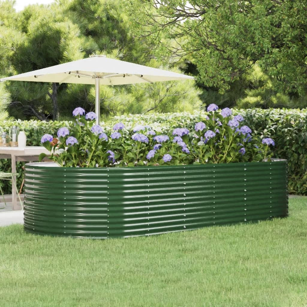 vidaXL Plantenbak 100x100x68 cm gegalvaniseerd staal groen