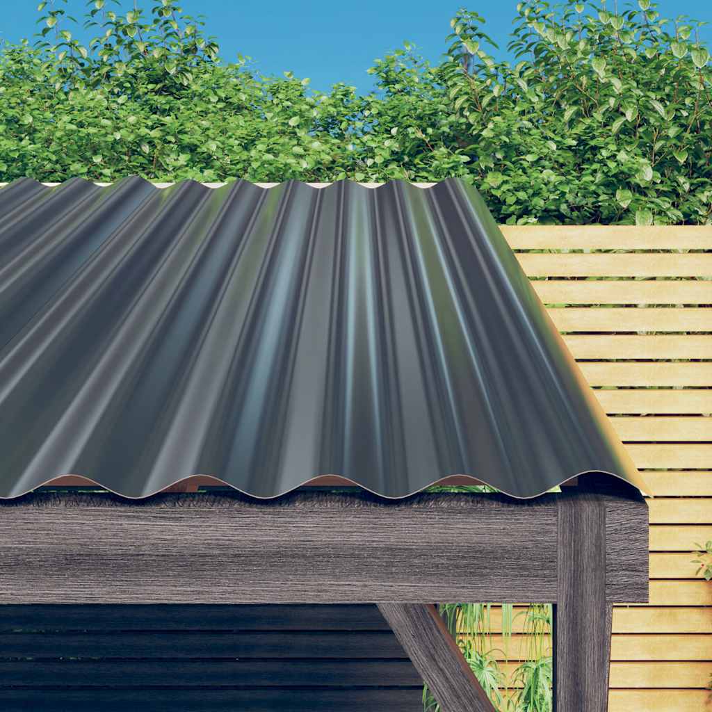 vidaXL Roof Panels 12 pcs 60x36 cm Galvanized Steel Green