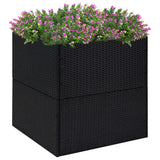 vidaXL Plantenbak 80x80x40 cm poly rattan zwart