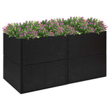 vidaXL Plantenbak 80x80x40 cm poly rattan zwart