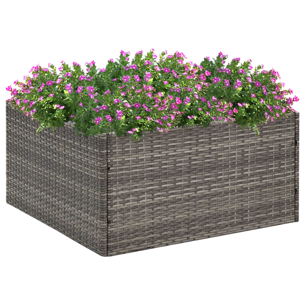 vidaXL Plantenbak 80x80x40 cm poly rattan zwart
