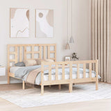 vidaXL Bedframe met hoofdbord massief hout zwart