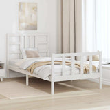 vidaXL Bedframe met hoofdbord massief hout zwart