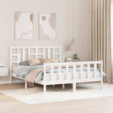 vidaXL Bedframe met hoofdbord massief hout zwart