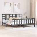 vidaXL Bed Frame with Headboard Solid Wood Black