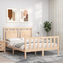 vidaXL Bedframe met hoofdbord massief hout zwart