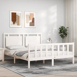 vidaXL Bedframe met hoofdbord massief hout zwart