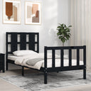 vidaXL Bed Frame with Headboard Solid Wood Black