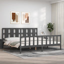 vidaXL Bed Frame with Headboard Solid Wood Black