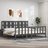 vidaXL Bedframe met hoofdbord massief hout zwart