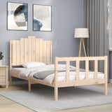 vidaXL Bedframe met hoofdbord massief hout zwart