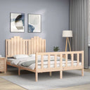 vidaXL Bedframe met hoofdbord massief hout zwart