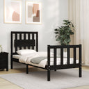 vidaXL Bed Frame with Headboard Solid Wood Black