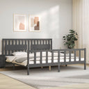 vidaXL Bed Frame with Headboard Solid Wood Black