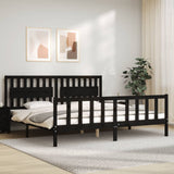 vidaXL Bedframe met hoofdbord massief hout zwart
