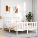 vidaXL Bedframe met hoofdbord massief hout zwart