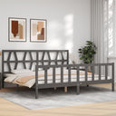 vidaXL Bedframe met hoofdbord massief hout zwart