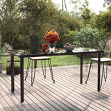 vidaXL Garden Table 200x100x74 cm Steel and Glass Black