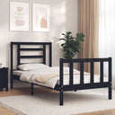vidaXL Bedframe met hoofdbord massief hout wit