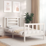 vidaXL Bed Frame with Headboard Solid Wood White