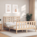 vidaXL Bedframe met hoofdbord massief hout wit
