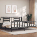 vidaXL Bedframe met hoofdbord massief hout wit