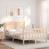 vidaXL Bed Frame with Headboard Solid Wood