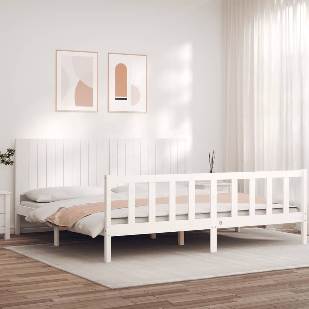 vidaXL Bed Frame with Headboard Solid Wood