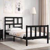 vidaXL Bed Frame with Headboard Solid Wood