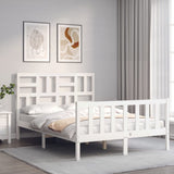 vidaXL Bed Frame with Headboard Solid Wood