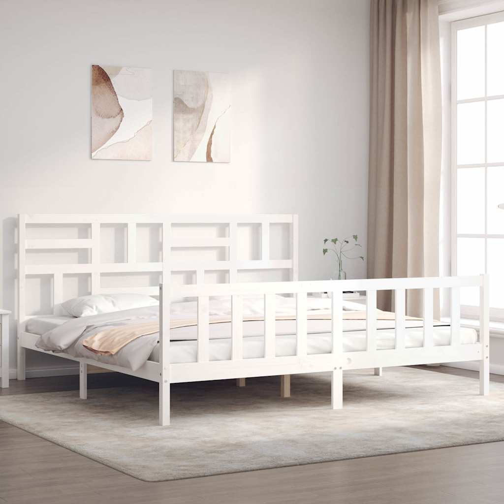 vidaXL Bed Frame with Headboard Solid Wood