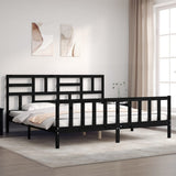 vidaXL Bed Frame with Headboard Solid Wood