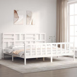 vidaXL Bed Frame with Headboard Solid Wood