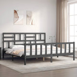 vidaXL Bed Frame with Headboard Solid Wood