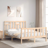 vidaXL Bedframe met hoofdbord massief hout zwart