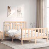 vidaXL Bedframe met hoofdbord massief hout zwart