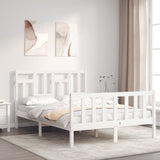 vidaXL Bedframe met hoofdbord massief hout zwart