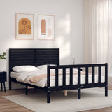 vidaXL Bed Frame with Headboard Solid Wood