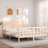 vidaXL Bed Frame with Headboard Solid Wood