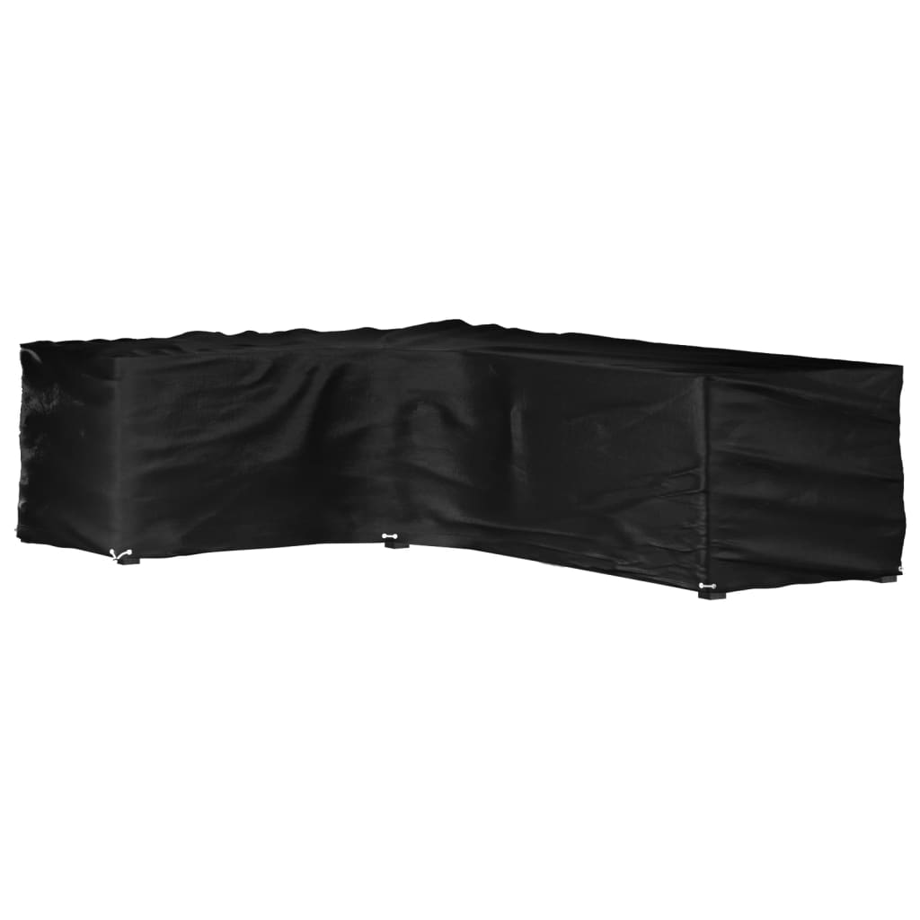 vidaXL Tuinmeubelhoezen 2 st L-vormig 12 oogjes 250x250x90 cm