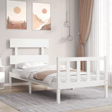 vidaXL Bedframe met hoofdbord massief hout