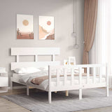 vidaXL Bedframe met hoofdbord massief hout