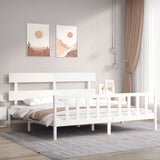vidaXL Bedframe met hoofdbord massief hout