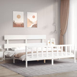 vidaXL Bedframe met hoofdbord massief hout