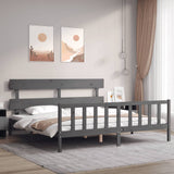 vidaXL Bedframe met hoofdbord massief hout