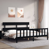 vidaXL Bedframe met hoofdbord massief hout