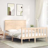 vidaXL Bedframe met hoofdbord massief hout wit