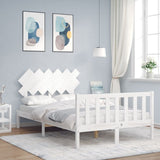 vidaXL Bedframe met hoofdbord massief hout zwart