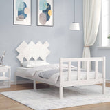 vidaXL Bedframe met hoofdbord massief hout zwart