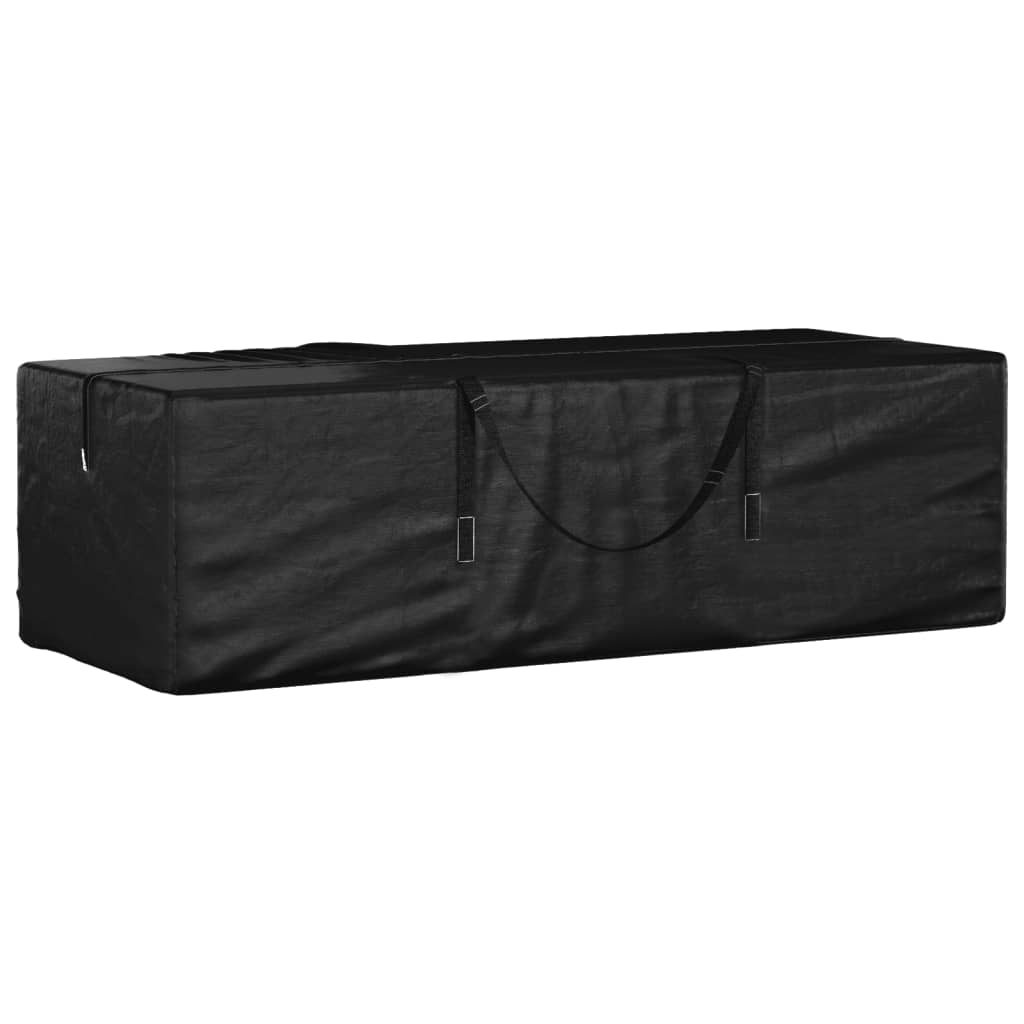 vidaXL Opbergtassen tuinkussens 2 st 135x40x55 cm polyetheen zwart